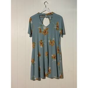 mts Mini Floral Blue Short Sleeve Dress with Pockets Size Medium